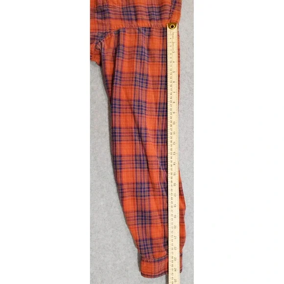 Patagonia Orange and Blue Plaid Casual Button Down Shirt - Picture 4 of 10